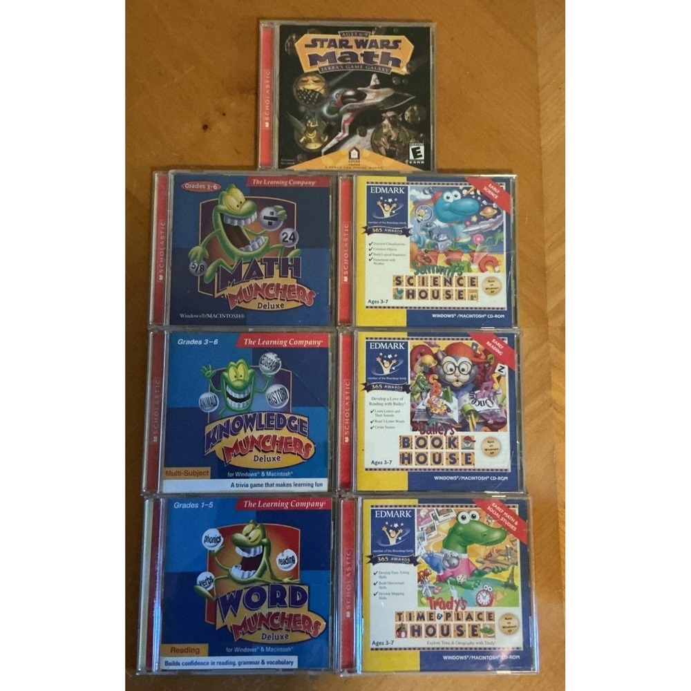 Scholastic Learning Center & Edmark Learning CDs For Windows/Mac‎ Lot Of 7